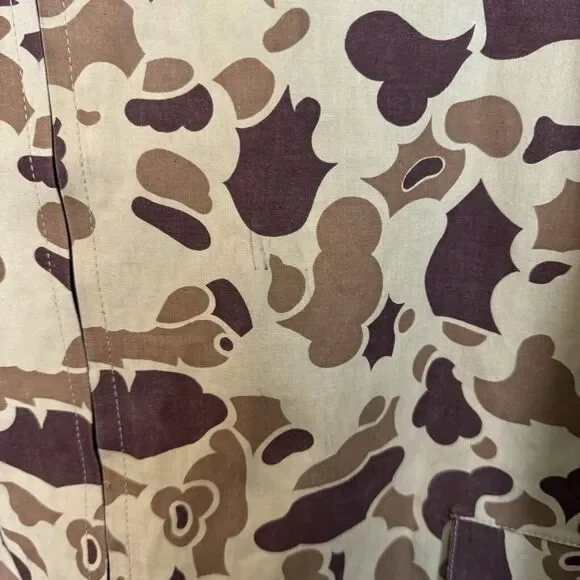 Vtg 1960’s LL Bean Duck Camo Jacket Waterproof Long Men’s Large‎ Canvas